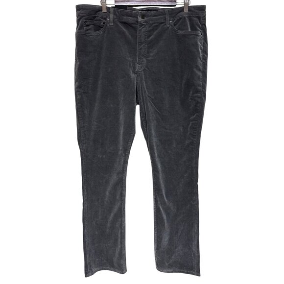 Lauren Ralph Lauren Stretch Mid-Rise Straight Leg Pants Grey Corduroy Size18 NWT - Picture 2 of 12